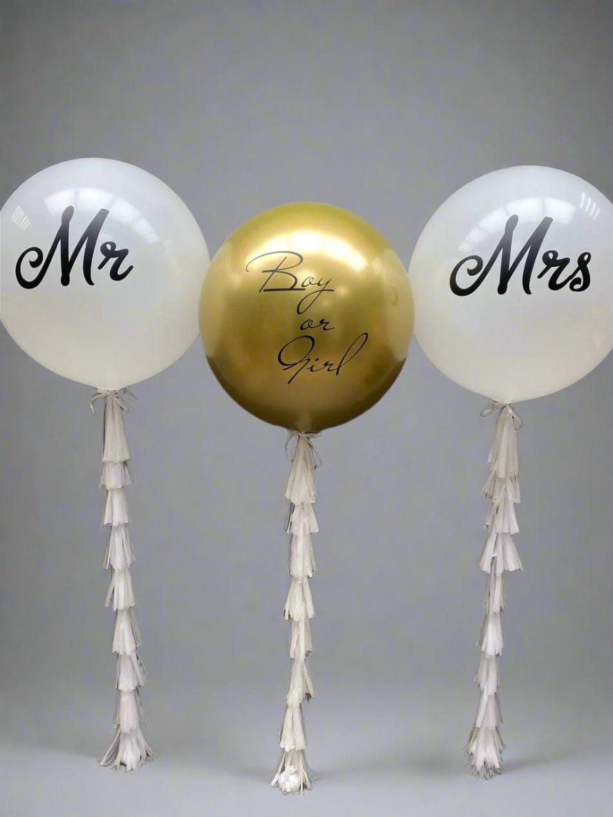 Gender Reveal Balloon with Two 36” Side Balloons