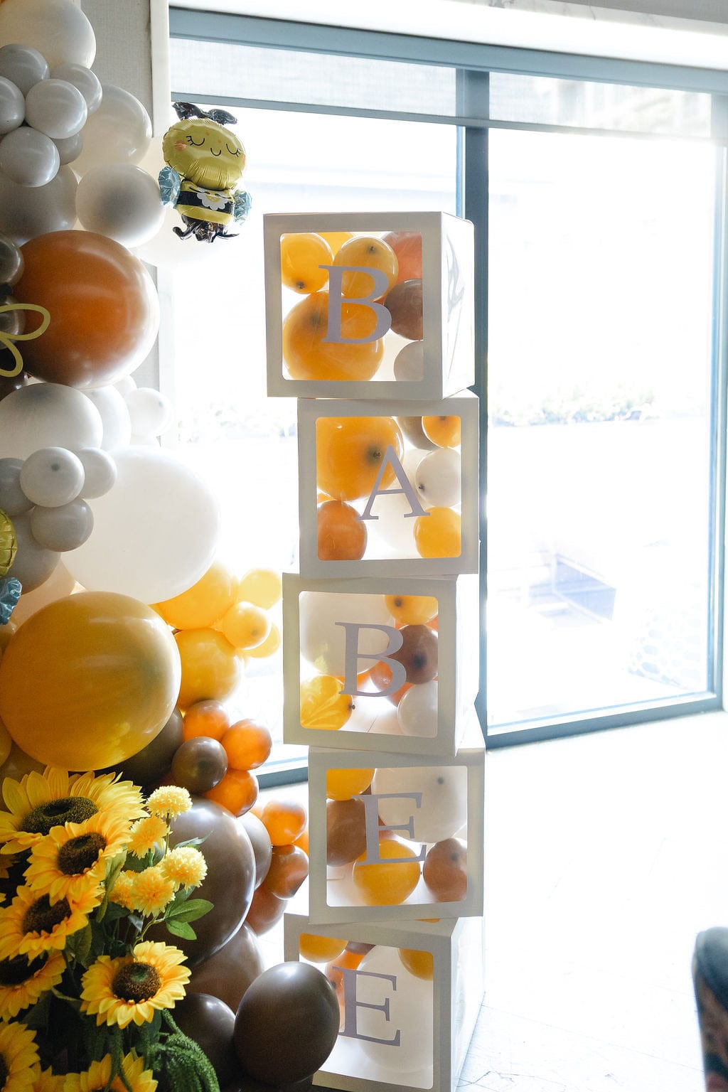 Bee Theme Baby Shower Backdrop Setup