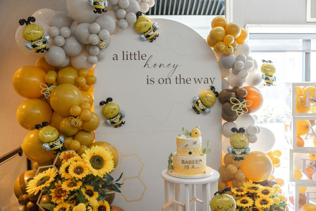 Bee Theme Baby Shower Backdrop Setup