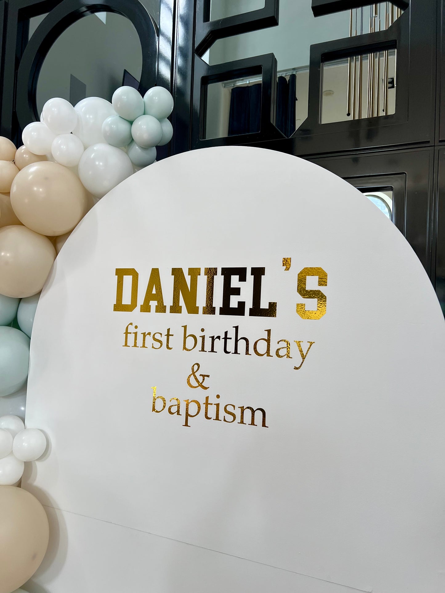 Baptism & First Birthday Balloon Setup