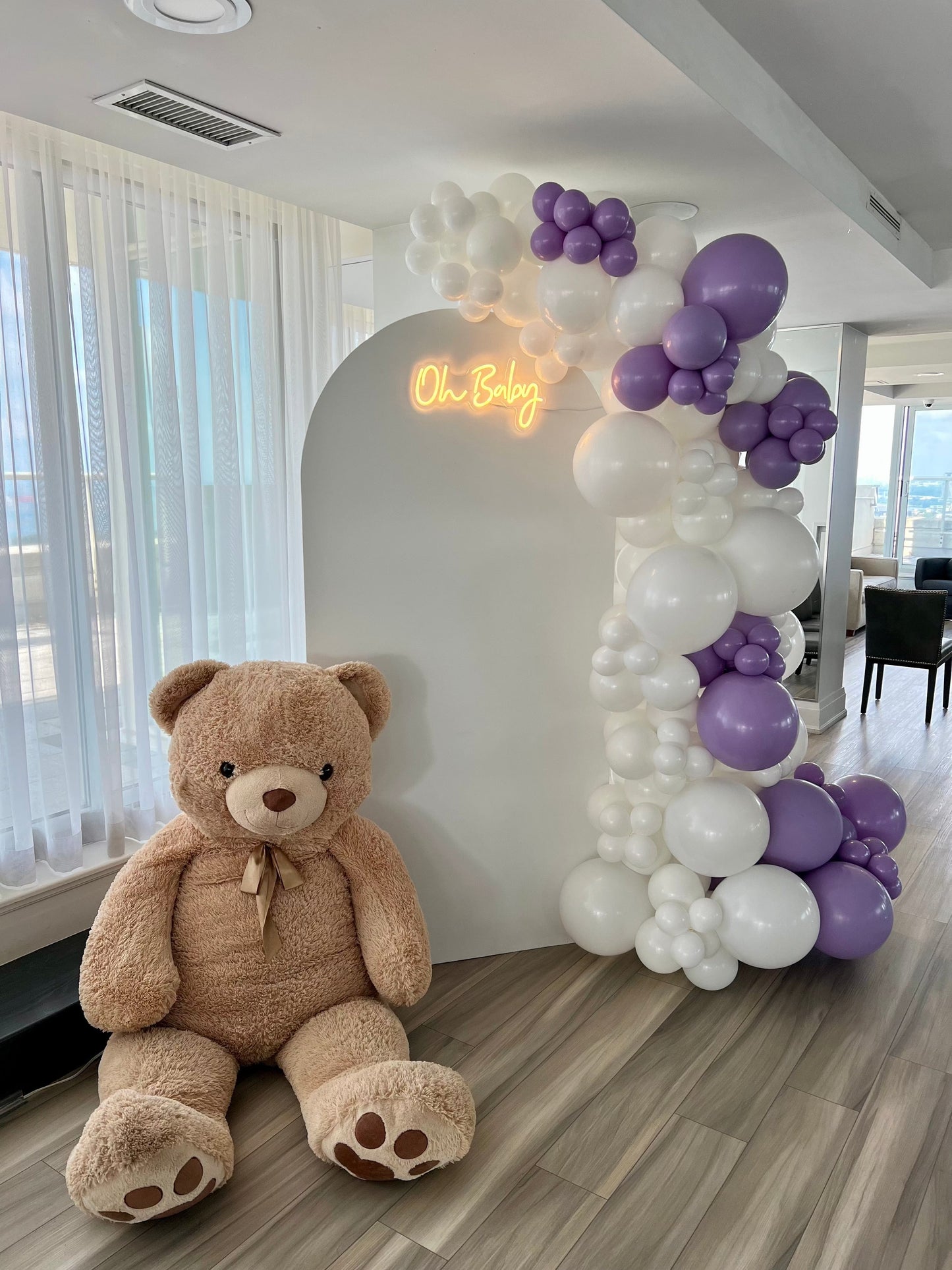 Teddy Bear Baby Shower Backdrop Setup