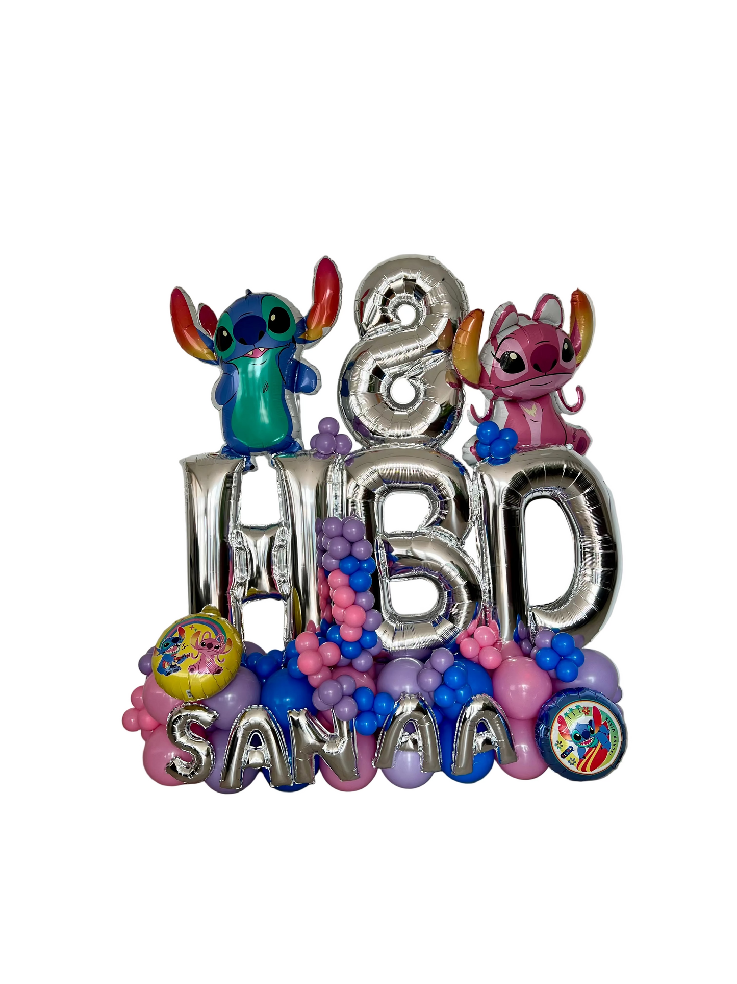Stitch Birthday Balloon Stand Setup
