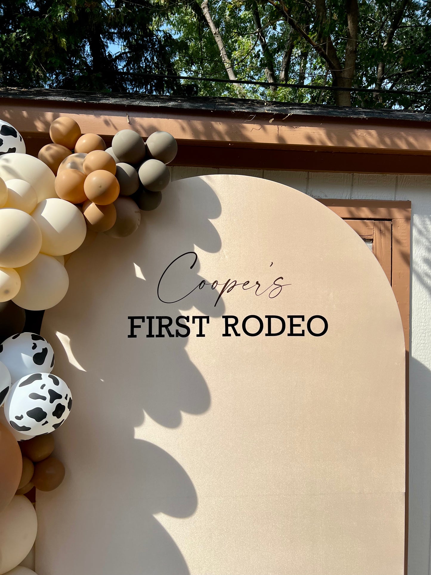 First Rodeo Birthday Balloon Setup
