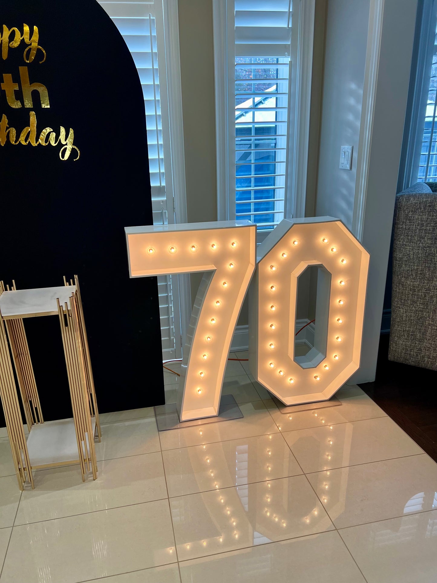 Luxury 70th Birthday Balloon Setup