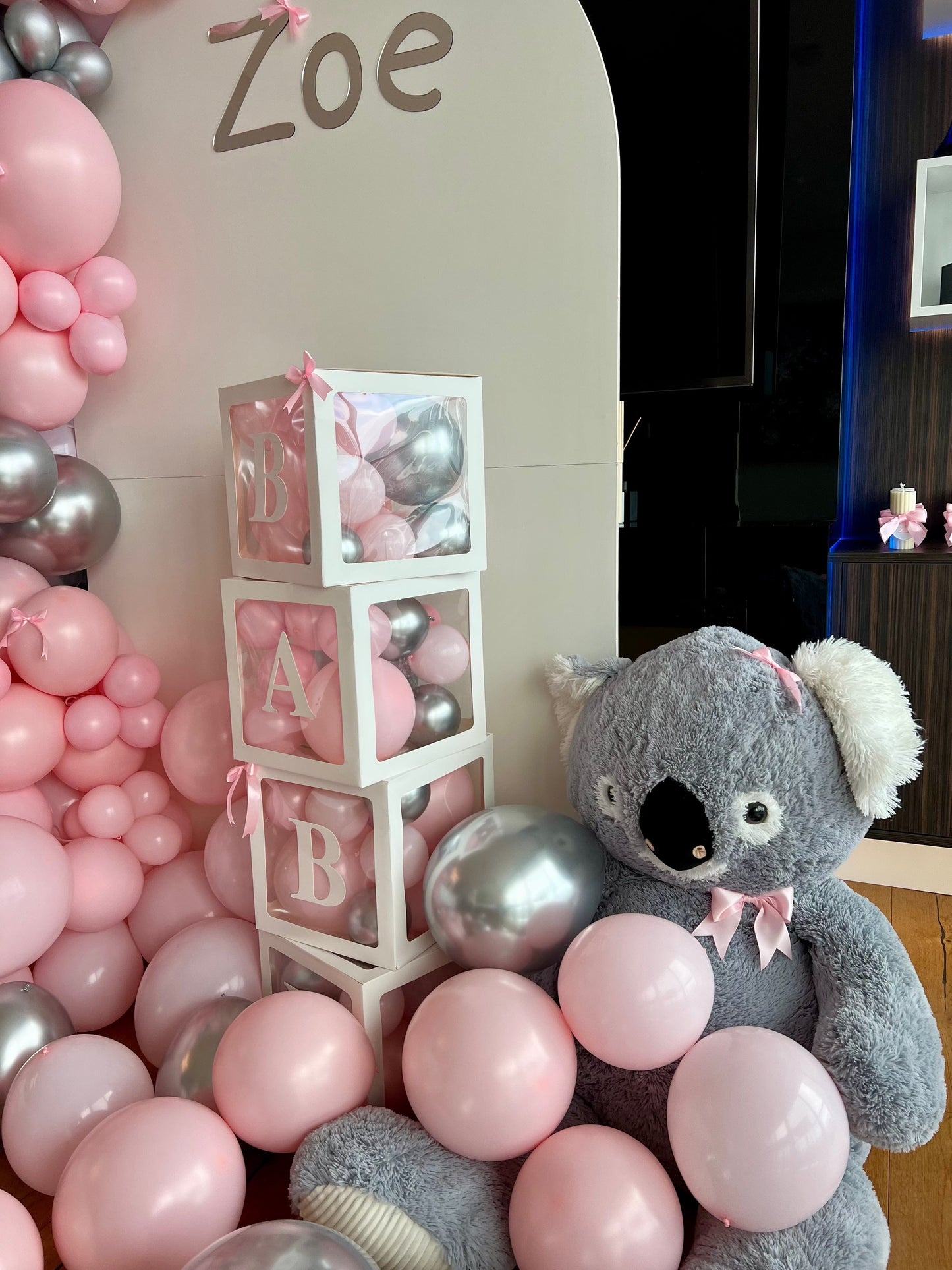 Blush Pink Baby Shower Setup