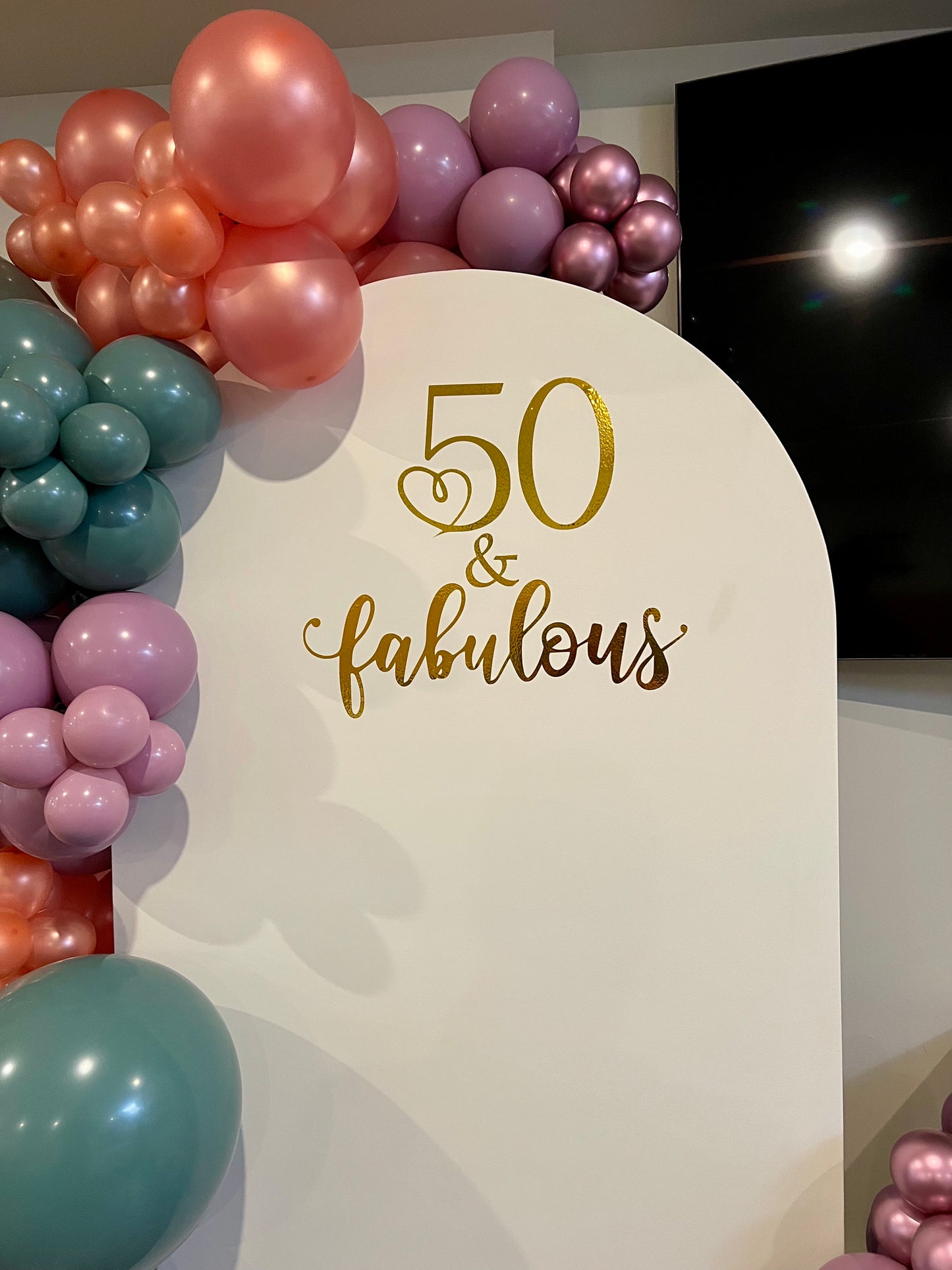 Elegant 50th Birthday Balloon Setup