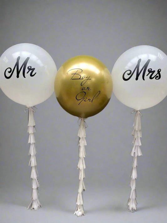 Gender Reveal Balloon with Two 36” Side Balloons