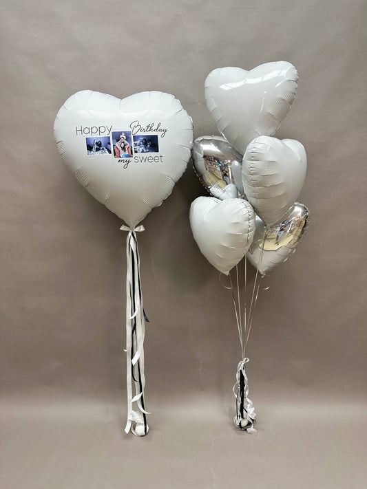 White Dream’s Birthday Heart Balloon Set