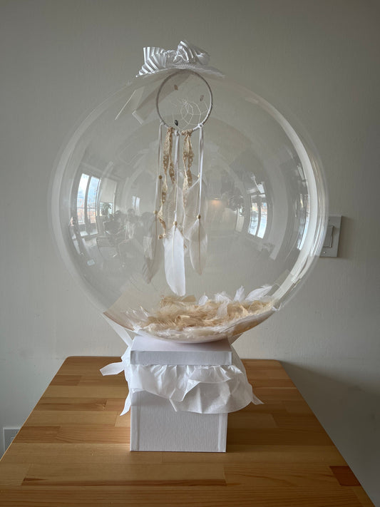 Customizable Feather Bubble Balloon with Gift Box