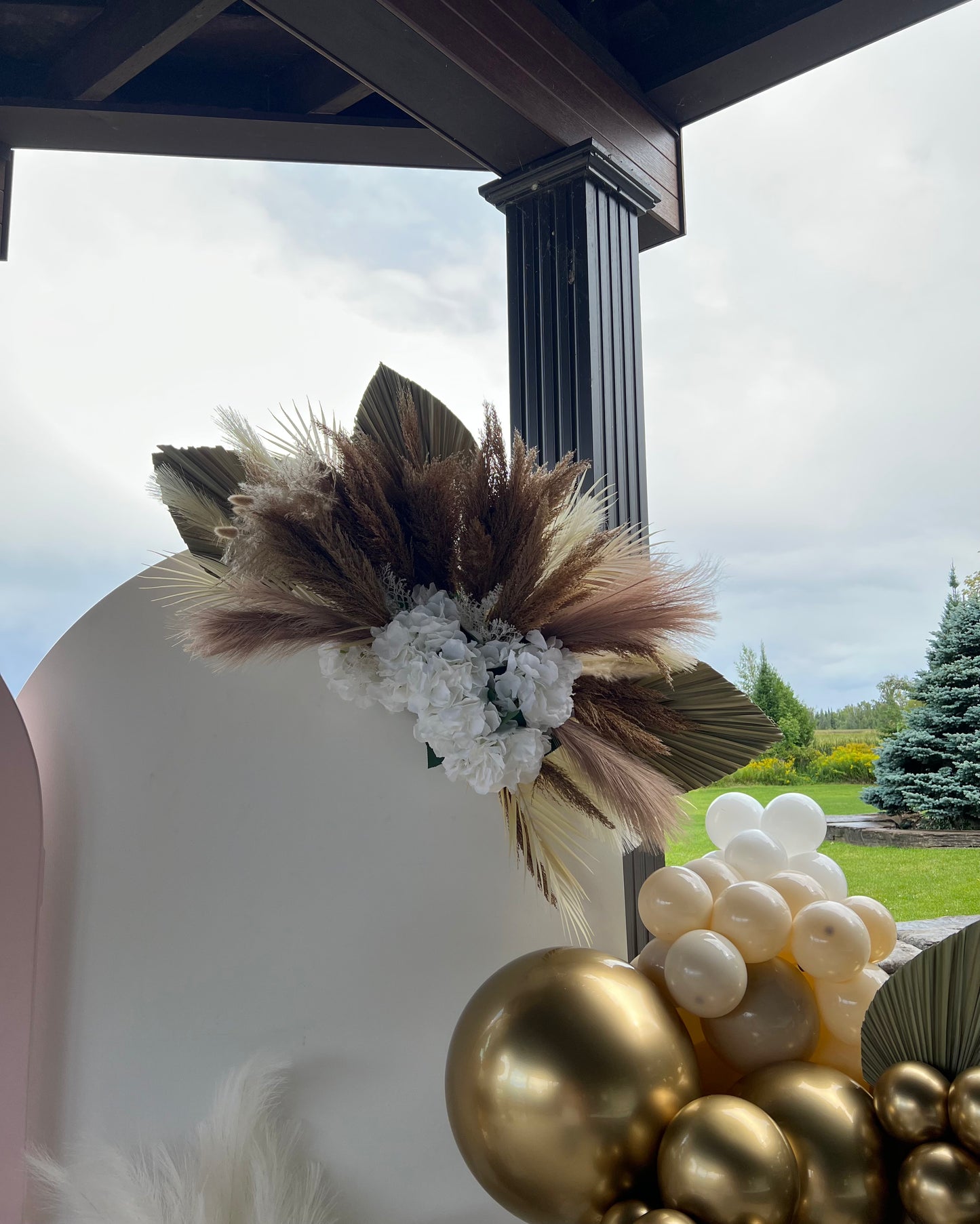 Luxury Neutral Birthday Balloon Setup