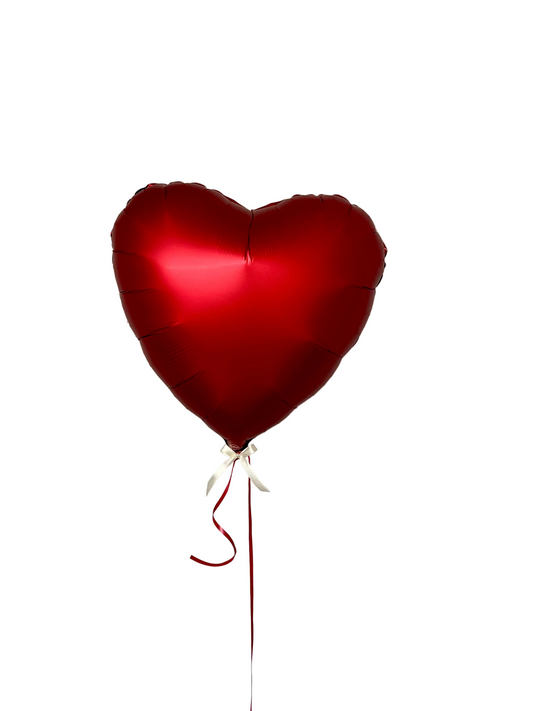 18 inch heart foil helium balloon with decorative bow
