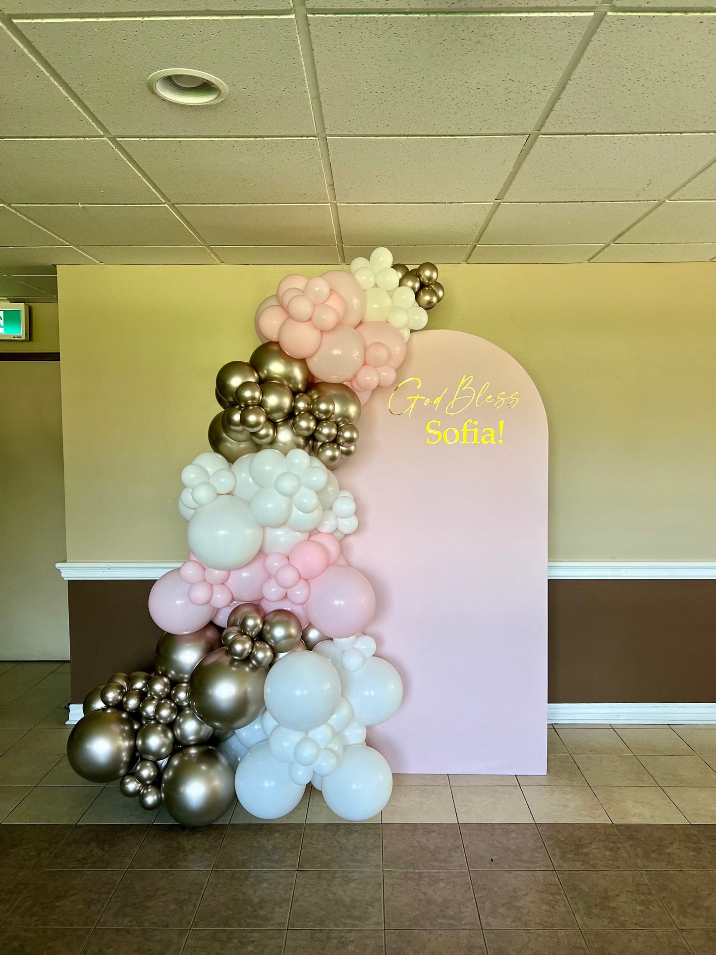 Blush Baptism Backdrop for Girl