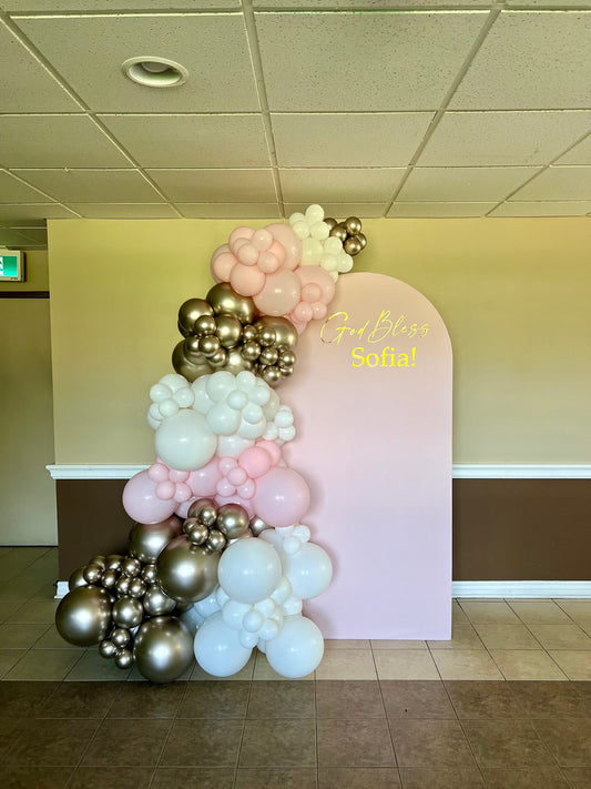 Blush Baptism Backdrop for Girl