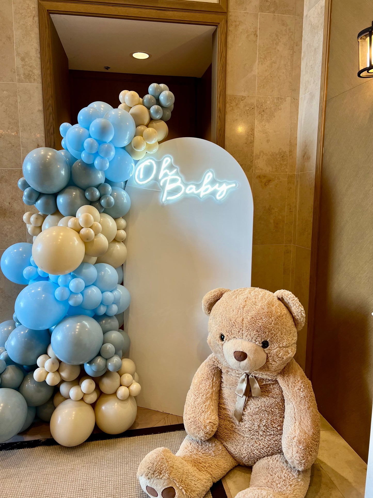Blue Baby Shower Setup