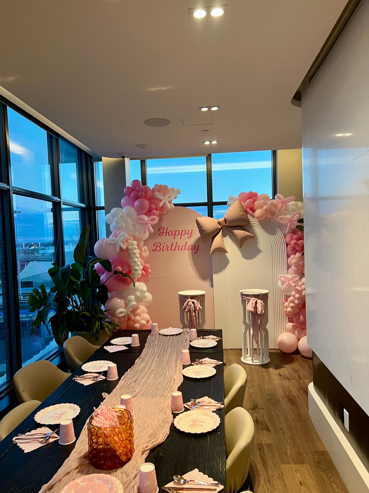 Double Birthday Balloon Backdrop Setup