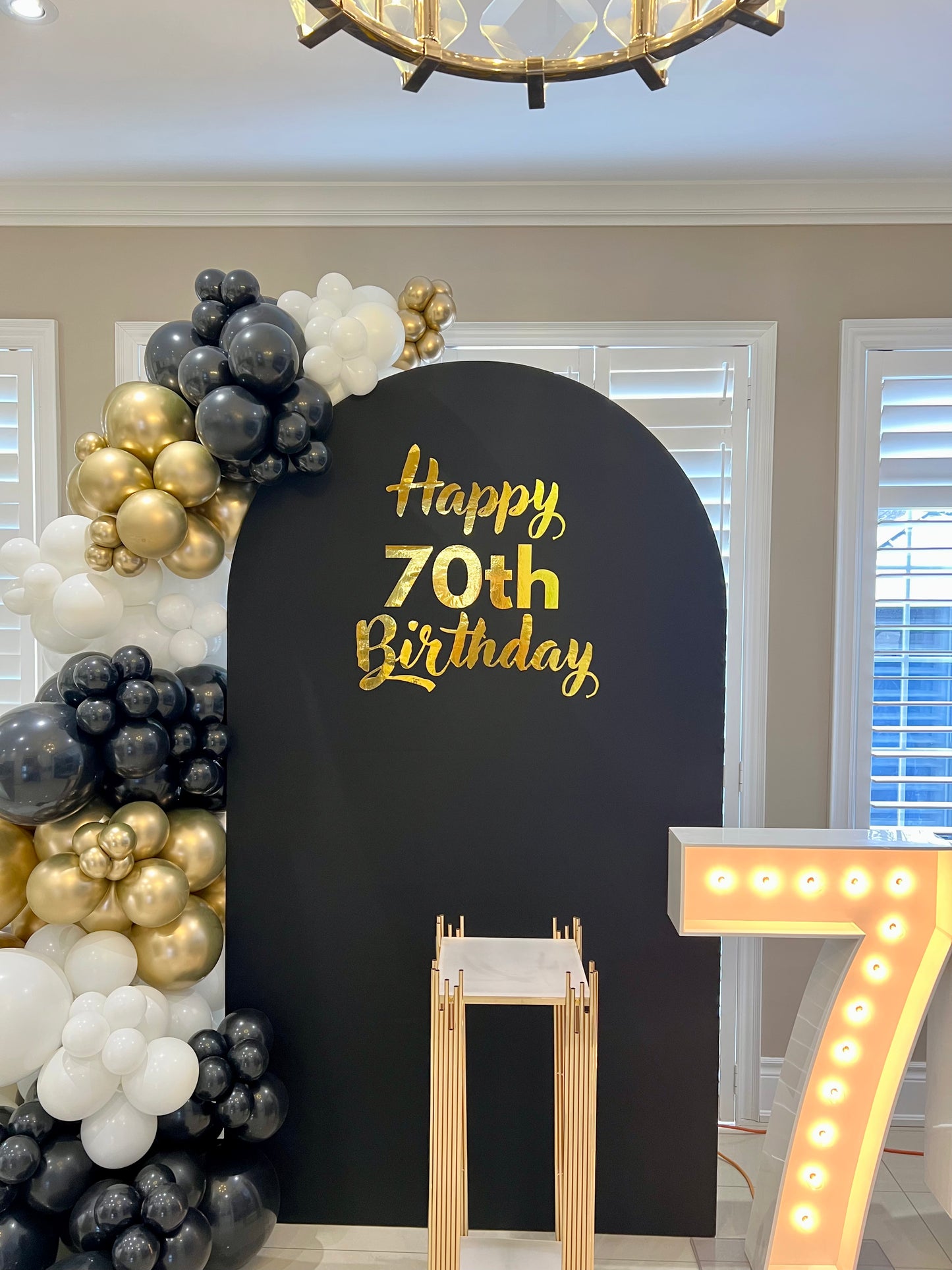 Luxury 70th Birthday Balloon Setup