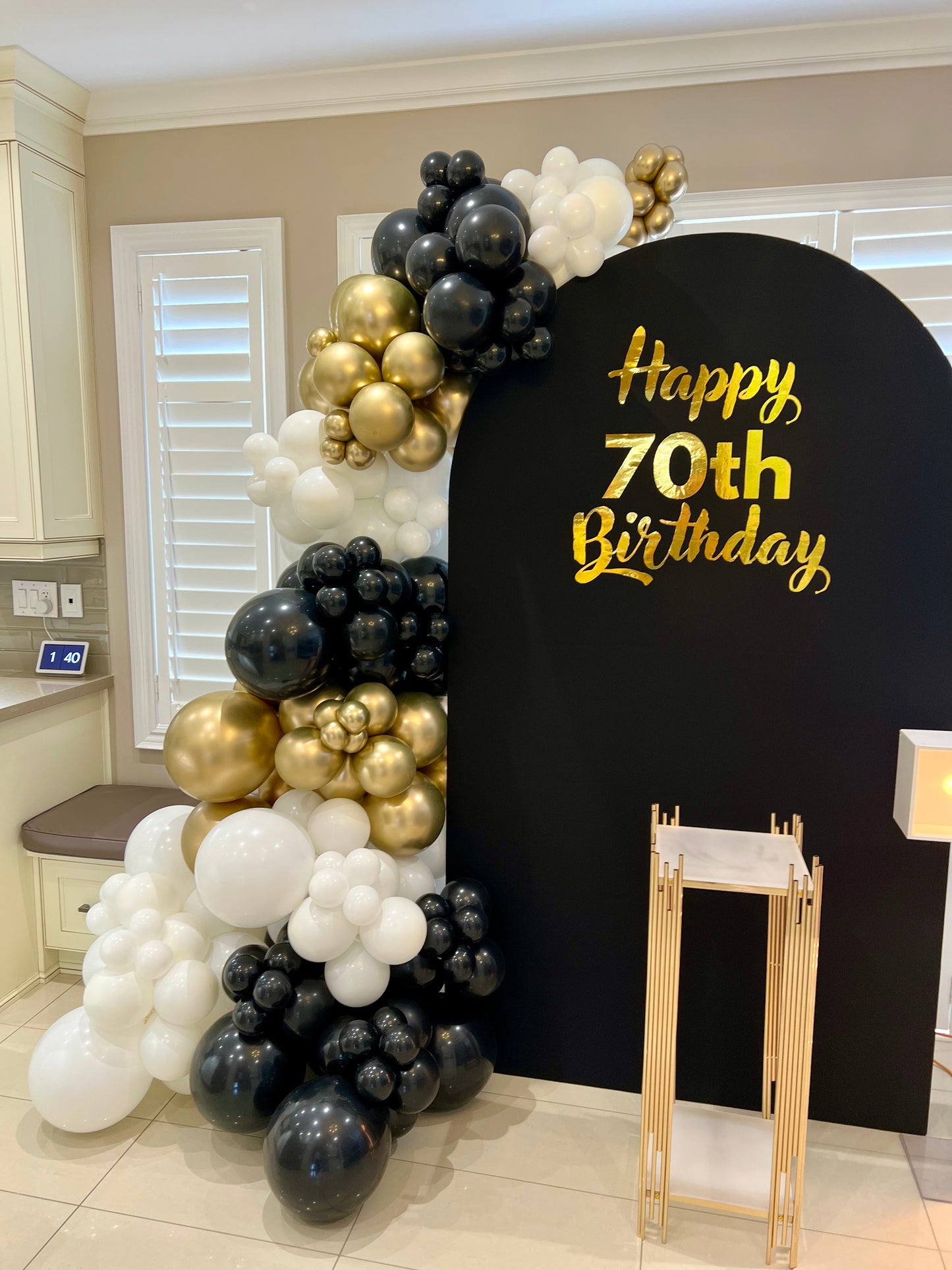 Luxury 70th Birthday Balloon Setup