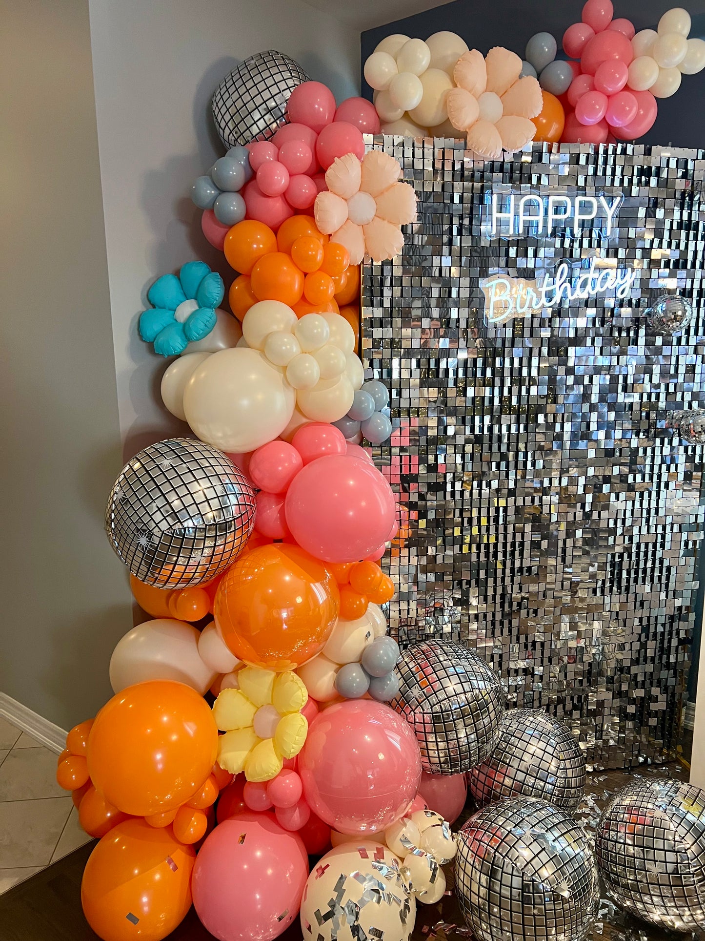 Groovy Disco Birthday Balloon Setup