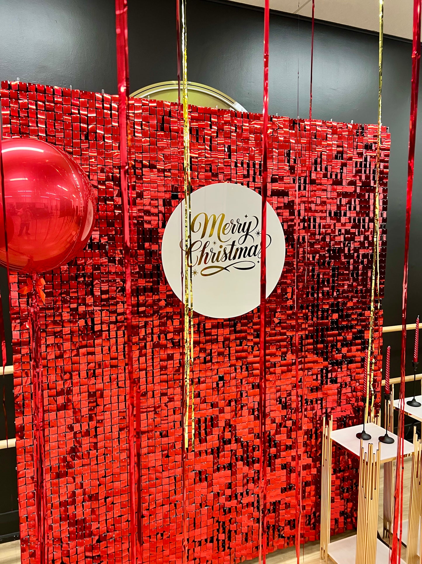 Corporate New Year Shimmer Wall Setup