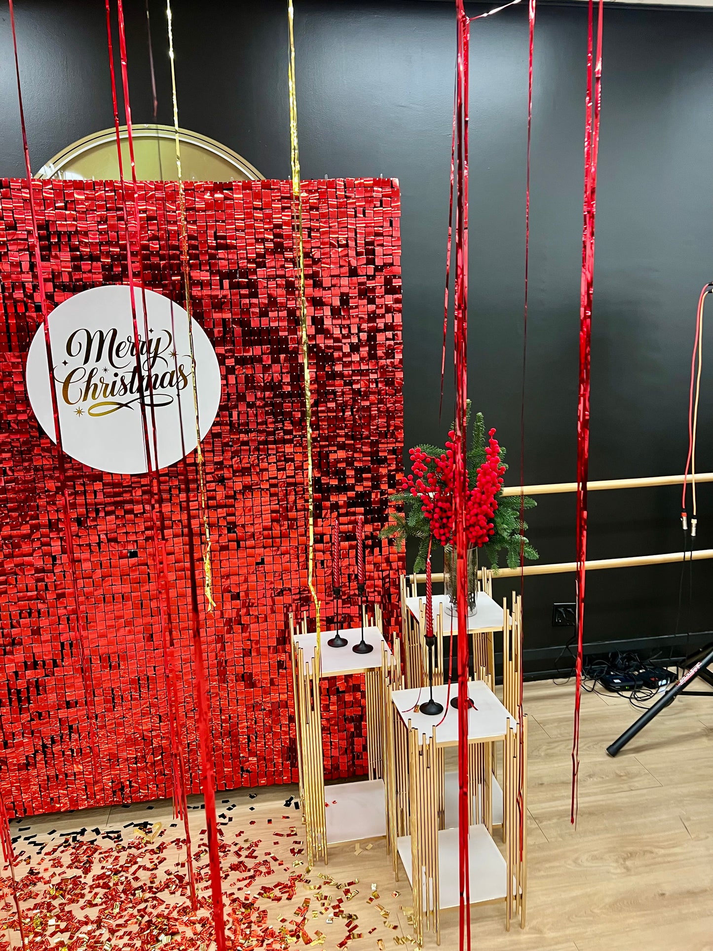Corporate New Year Shimmer Wall Setup
