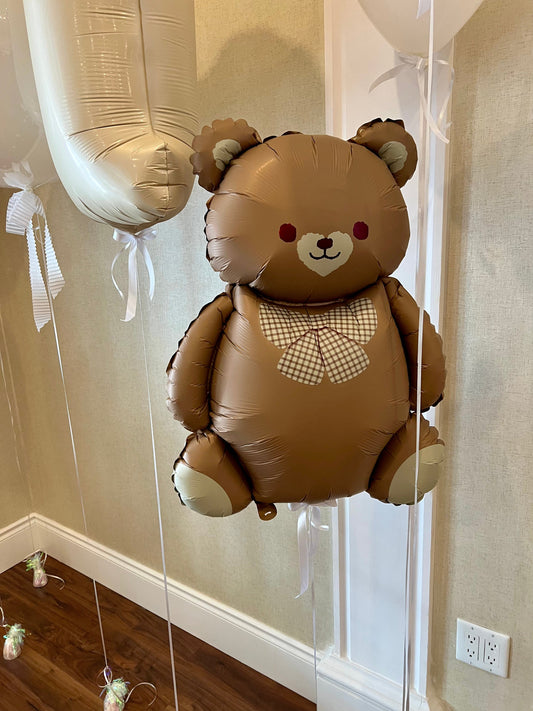 35" Matte Teddy Bear Brown Balloon