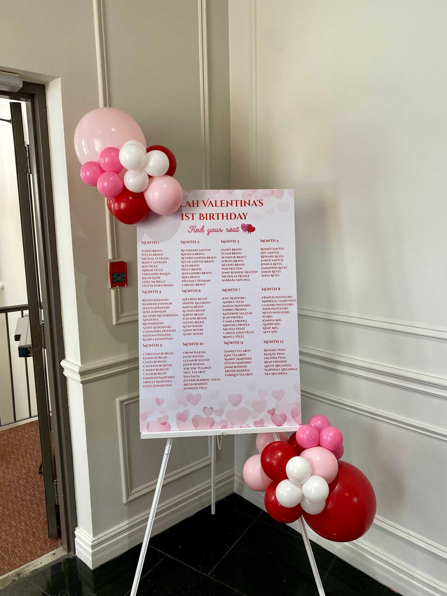 Seating Chart Board with Easel