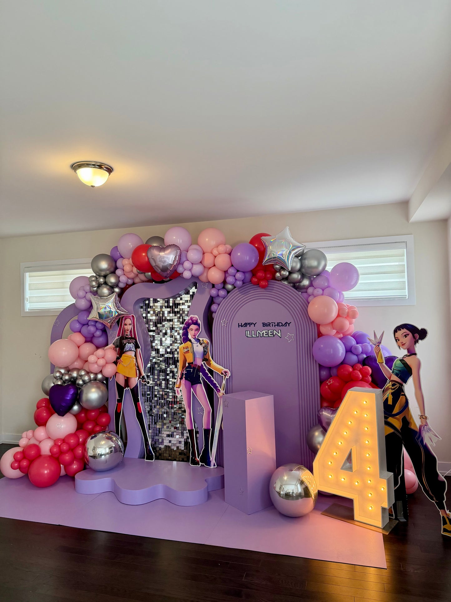 K-Pop Demon Hunters Birthday Backdrop